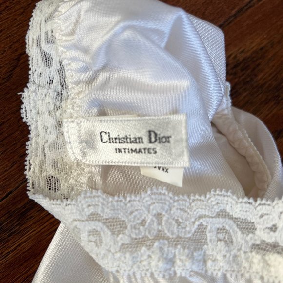Vintage Dior White Satin & Lace Panties with Dior Lace Monogram on Top - Picture 5 of 8